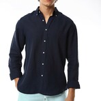 Linen Shirt // Navy Blue (L)