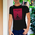 Attack On Titan Silhouette On Red Gradient T-Shirt // Black (XL)