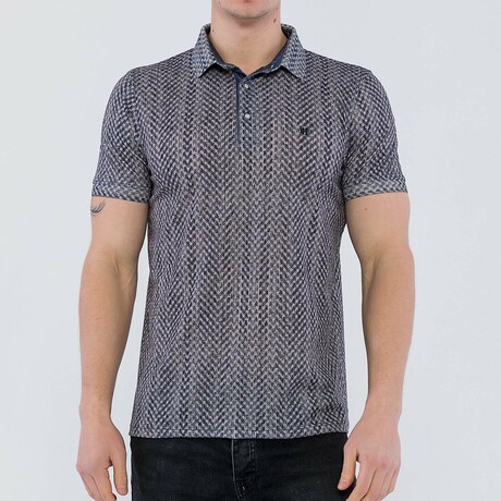 Adam Short Sleeve Polo Shirt // Black-Beige (S)