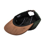 Obsidian 5-Panel Cap with Suede Visor // Green + Brown