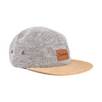 Obsidian 5-Panel Cap with Suede Visor // Gray + Brown