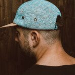 Obsidian 5-Panel Cap with Suede Visor // Gray + Brown