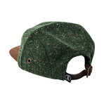Obsidian 5-Panel Cap with Suede Visor // Green + Brown