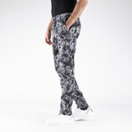 Splatter Print Pants // Black + Gray (S)