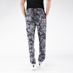 Splatter Print Pants // Black + Gray (S)
