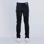 Faded Denim Jeans // Black + White (M)