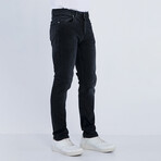 Faded Denim Jeans // Black + White (L)