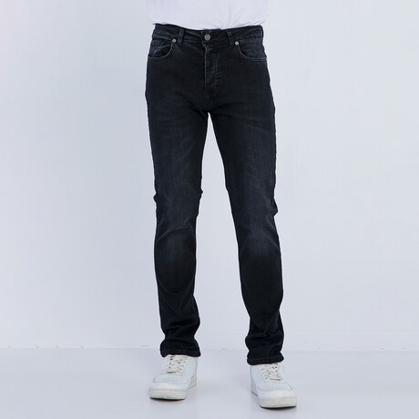 Faded Denim Jeans // Black + White (XS)