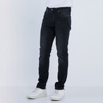 Faded Denim Jeans // Black + White (XS)