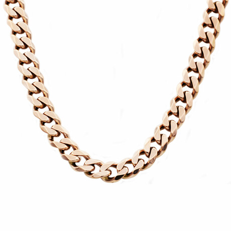 Cuban Link 10mm Chain Necklace // 24" // 18k Rose Gold-Plated Stainless Steel