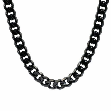 Cuban Link 10mm Chain Necklace // 24" // Black-Plated Stainless Steel