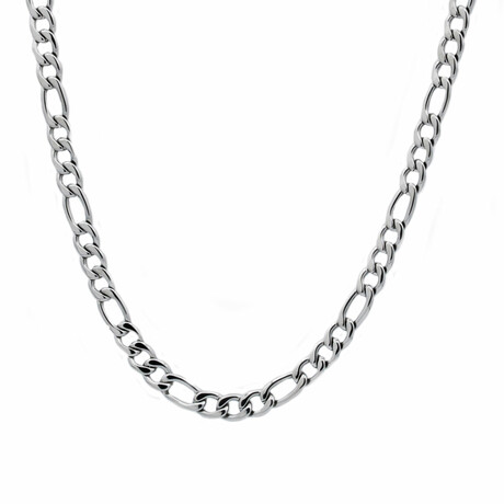 Figaro Link 7mm Chain Necklace // 24" // Polished Stainless Steel