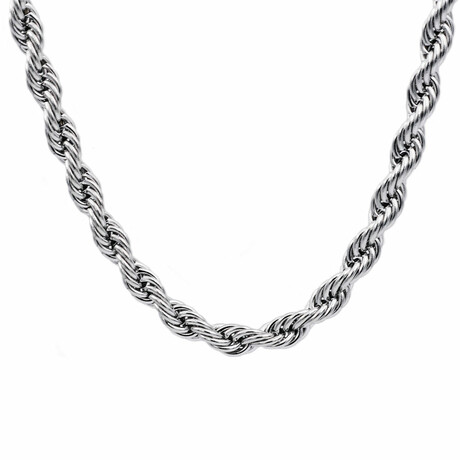 Rope Chain 7mm Necklace // 24" // Polished Stainless Steel