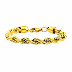 Rope Chain 7mm Bracelet // 8.5" // 18k Gold-Plated Stainless Steel