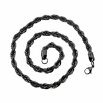 Rope Chain 7mm Necklace // 24" // Black Stainless Steel