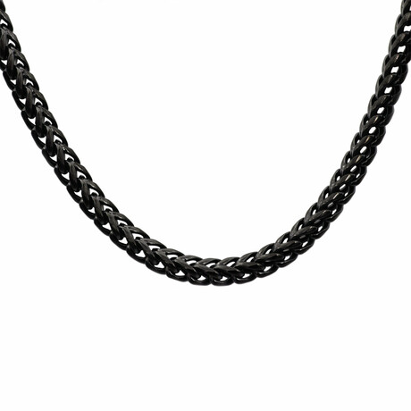 Franco Link 7mm Chain Necklace // 24" // Black-Plated Stainless Steel