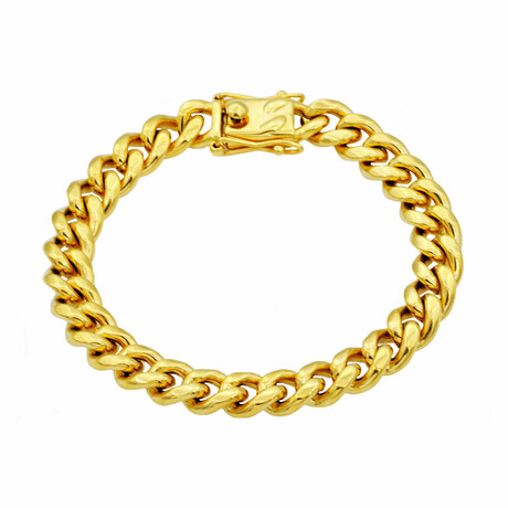 Miami Cuban Link 10mm Bracelet // 8.5" // 18k Gold-Plated Stainless Steel
