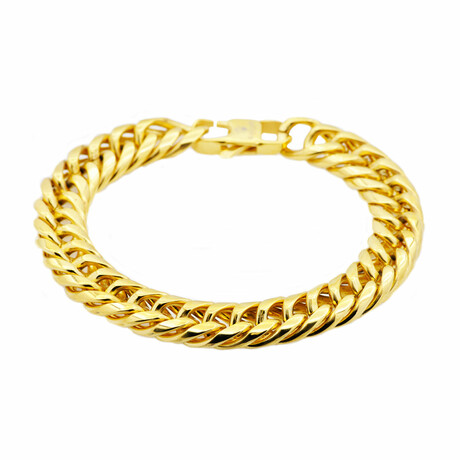 Round Cuban Link 13mm Bracelet // 8.5" // 18k Gold-Plated Stainless Steel