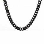 Miami Cuban Link 10mm Chain Necklace // 24" // Matte Black-Plated Stainless Steel
