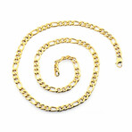 Figaro Link 7mm Chain Necklace // 24" // 18k Gold-Plated Stainless Steel