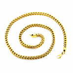 Franco Link 7mm Chain Necklace // 24" // 18k Gold-Plated Stainless Steel