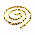 Rope Chain 7mm Necklace // 24" // 18k Gold-Plated Stainless Steel