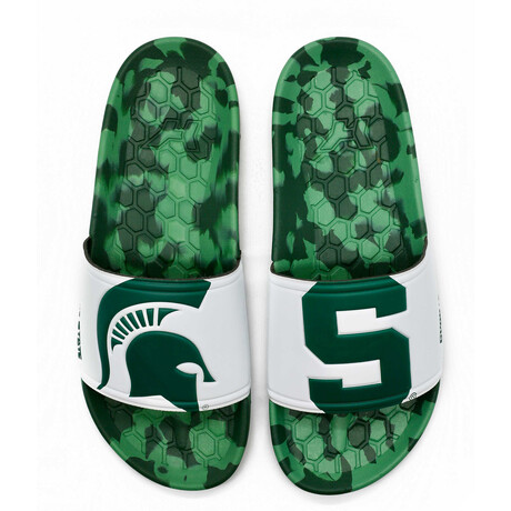 Michigan State University Spartans Slydr // Green + White + Emerald + Gray (US: 3)