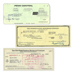 1900's American Railroads Stock and Check Set // 3 Sets of Matching Stock and Checks