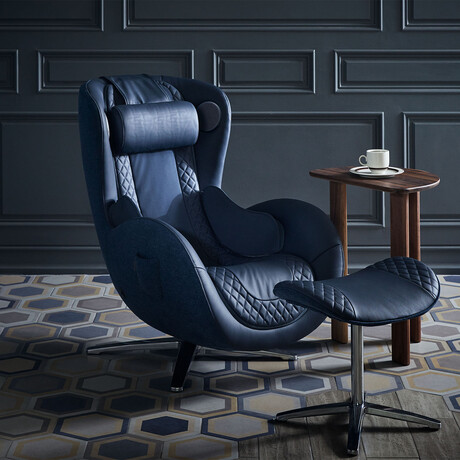 Nouhaus Classic Massage Chair + Ottoman // Midnight Blue