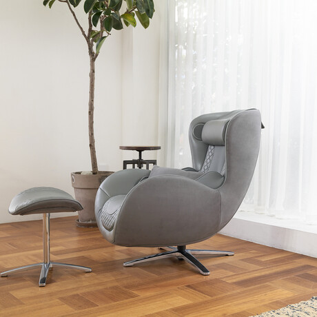 Nouhaus Classic Massage Chair with Ottoman // Ash Gray