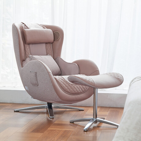 Nouhaus Classic Massage Chair + Ottoman // Pale Rose