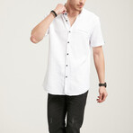 Short Sleeve Straw Shirt // White (XL)