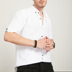 Short Sleeve Straw Shirt // White (L)