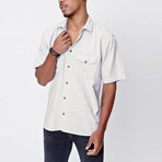 Short Sleeve Slim Straw Shirt // Gray (S)