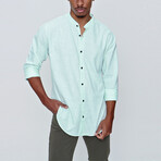 Long Sleeve Classic Collar Shirt // Turquoise (L)