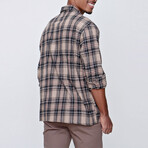 Plaid Oversize Shirt // Beige (M)