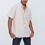 Short Sleeve Double Pocketed Shirt // Beige (L)