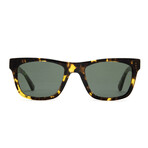 Unisex Hawton Polarized Sunglasses // Dark Tortoise + Green