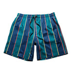 Stripe Swim Shorts // Green (M)