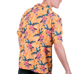 Floral Woven T-Shirt // Orange (XL)