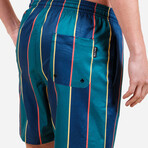 Stripe Swim Shorts // Green (XL)