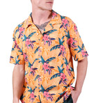 Floral Woven T-Shirt // Orange (XL)