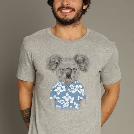 Summer Koala Blue T-Shirt // Gray (Small)