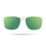 TYR Men's Apollo HTS Lifestyle Polarized Sunglasses // White + Green Mirror