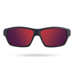 TYR Mens Cortez HTS Polarized Sunglasses // Navy White + Purple Mirror