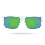 TYR Mens Ventura HTS Polarized Sunglasses // Transparent + Green Mirror