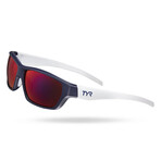 TYR Men's Cortez HTS Polarized Sunglasses // Navy White + Purple Mirror