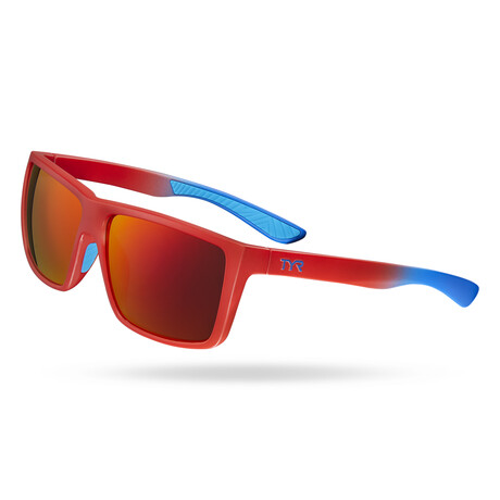 TYR Mens Ventura HTS Polarized Sunglasses // Red + Red Mirror