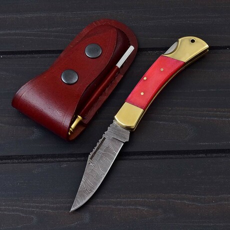 Damascus Pocket Folding Knife // 3005