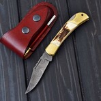 Damascus Pocket Folding Knife // 2095